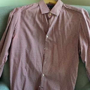 Banana Republic non iron slim fit dress shirt. Red and white check. XL